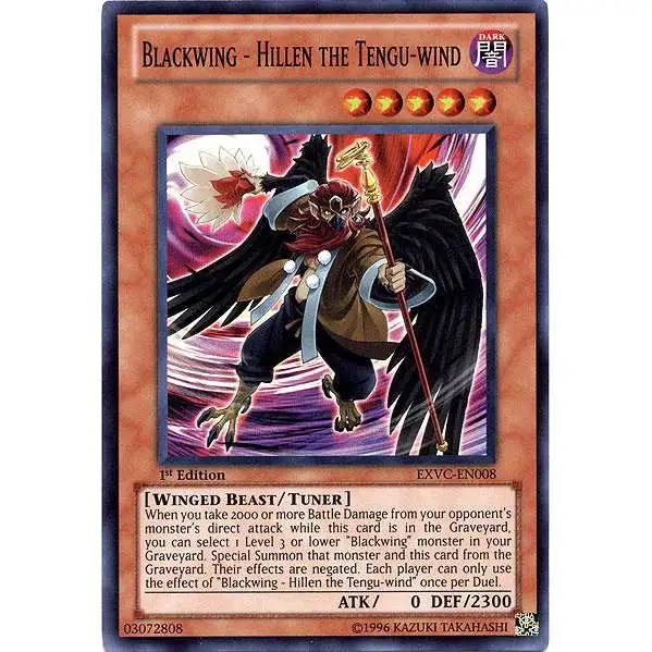 YuGiOh YuGiOh 5D's Extreme Victory Super Rare Blackwing - Hillen the Tengu-wind EXVC-EN008