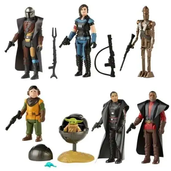 Star Wars The Mandalorian Retro Collection Series 3 Set of 7 Action Figures