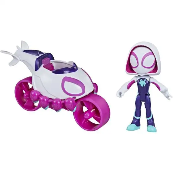 Marvel Spidey & His Amazing Friends Ghost Spider Copter Cycle Vehicle & Action Figure [Loose]