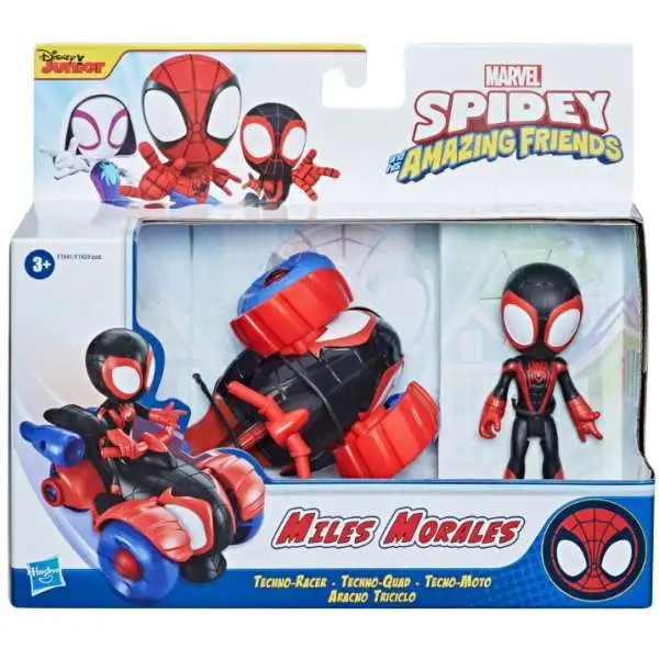 Marvel Spidey & His Amazing Friends Miles Morales Techno-Racer Vehicle & Action Figure