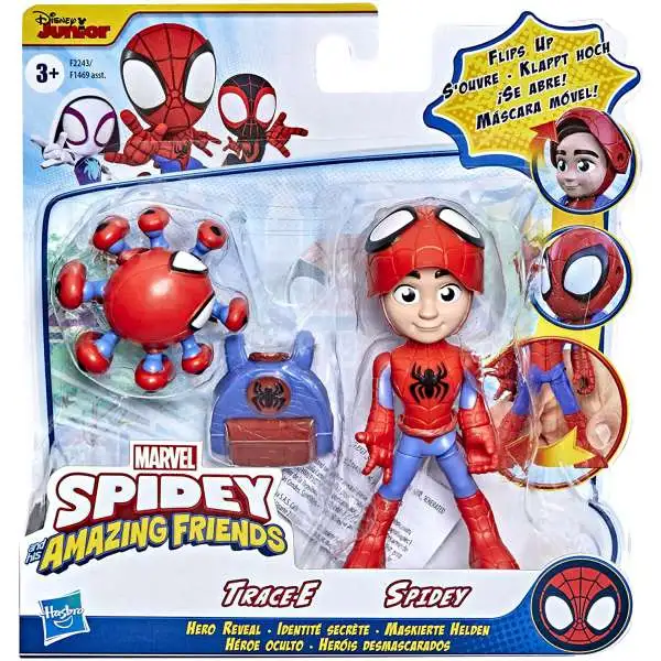 Marvel Spidey & His Amazing Friends Hero Reveal Spidey & Trace-E Figure 2-Pack