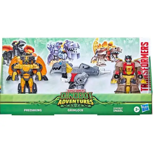 Transformers Dinobot Adventures Predaking, Grimlock & Dinobot Snarl Action Figure 3-Pack