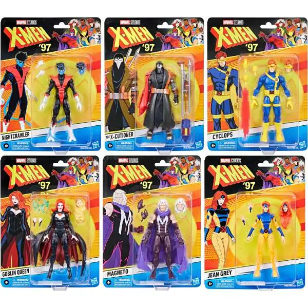 X-Men '97 Marvel Legends Nightcrawler, X-Cutioner, Jean Grey, Magneto, Cyclops & Goblin Queen Set of 6 Action Figures (Pre-Order ships October)