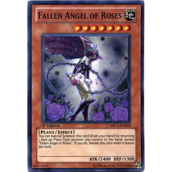 YuGiOh 2012 Premium Collector Tin Super Rare Fallen Angel of Roses PRC1-EN010