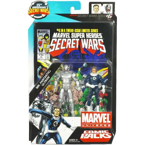 Marvel Universe Secret Wars Comic Packs Mr. Fantastic & Ultron Action Figure 2-Pack #6 [25th Anniversary]