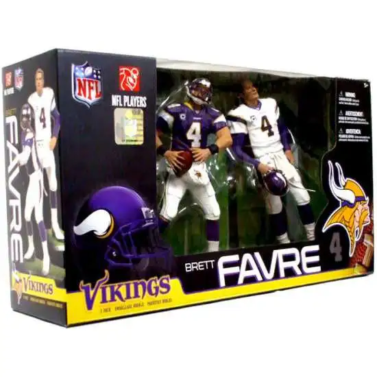 McFarlane Toys NFL Minnesota Vikings Sports Football Brett Favre Exclusive Action Figure 2-Pack [Purple & White Jerseys, Damaged Package]