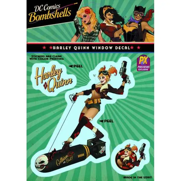DC Bombshells Harley Quinn Exclusive Vinyl Window Decal