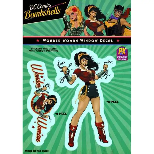 DC Bombshells Wonder Woman Vinyl Window Decal