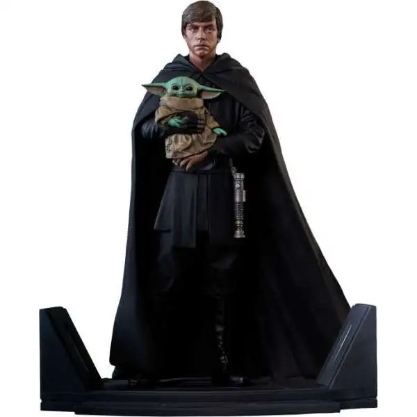 Star Wars The Mandalorian Premier Collection Luke Skywalker with Grogu 9.4-Inch Statue