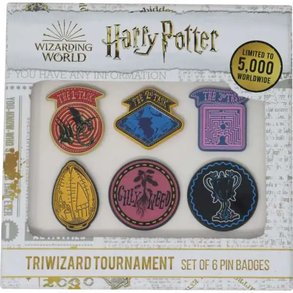 Harry Potter Triwizard Tournament Limited Edition Set of 6 Pin Badges