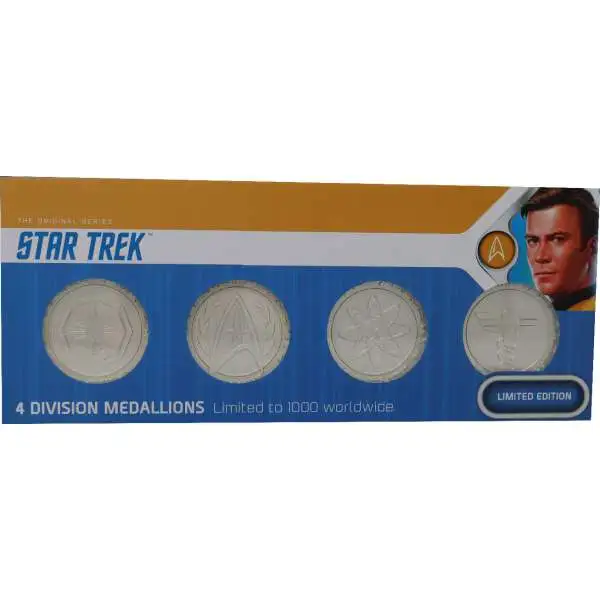 Star Trek Starfleet Division Medallions Set of 4 Limited Edition Silver Plated Replica