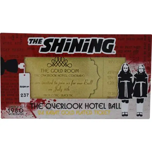 The Shining Hotel Ticket 24K Gold Limited Edition Metal Replica