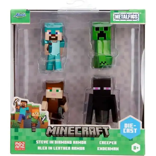 Minecraft Metalfigs Steve, Alex, Enderman & Creeper 2.5-Inch Diecast Figure 4-Pack (Pre-Order ships January)