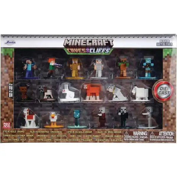 Nano Metalfigs Minecraft 1.65-Inch Diecast Figure 18-Pack [Caves & Cliffs #1] (Pre-Order ships February)