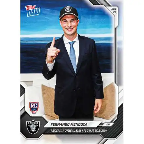 NFL Las Vegas Raiders 2026 NOW Football Fernando Mendoza FMEN [Rookie Card, 1st Overall Draft Pick]