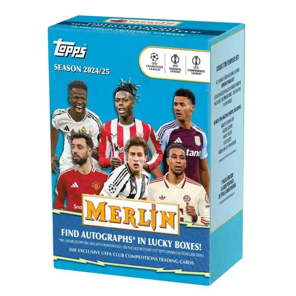 UEFA 2024-25 Topps Merlin UCC Trading Card Blaster Box [7 Packs]