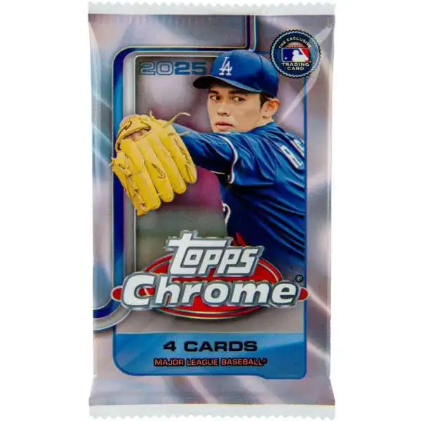 MLB Topps 2025 Chrome Baseball Trading Card BLASTER Pack [4 Cards]