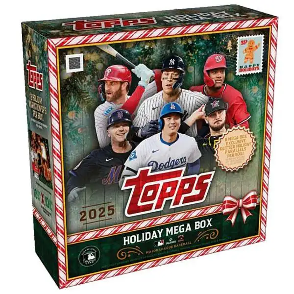 MLB Topps Cards 2025 HOLIDAY Baseball Trading Card MEGA Box [10 Packs]