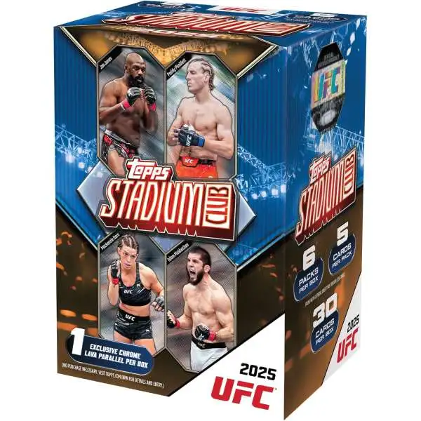 UFC Topps 2025 Stadium Club Trading Card BLASTER Box [6 Packs]