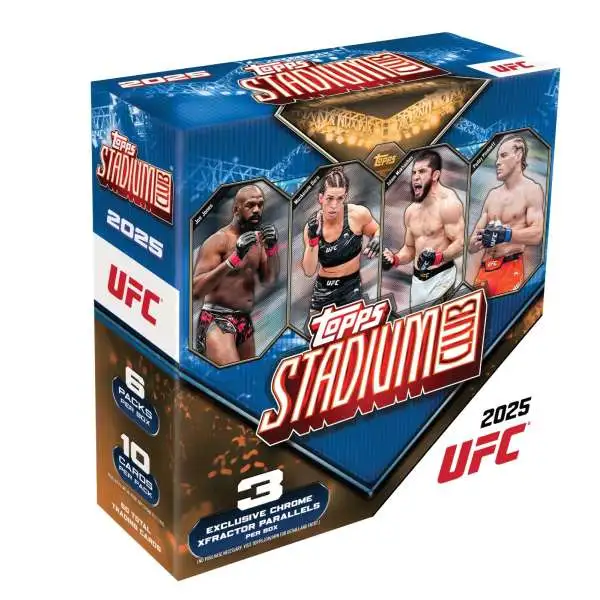 UFC Topps 2025 Stadium Club Trading Card MEGA Box [6 Packs]