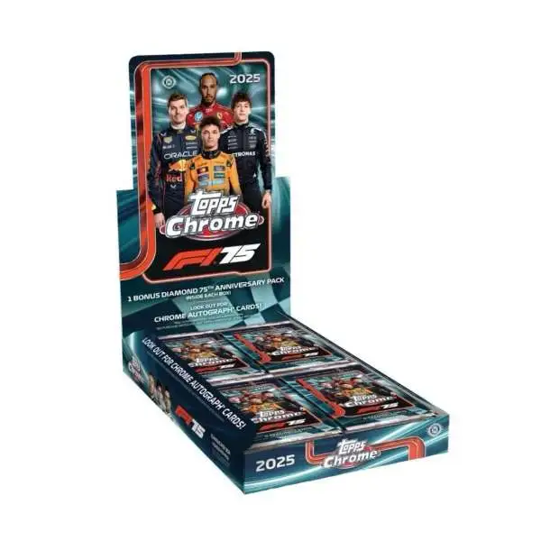 Formula 1 Topps 2025 Chrome Trading Card HOBBY Box [20 Packs]