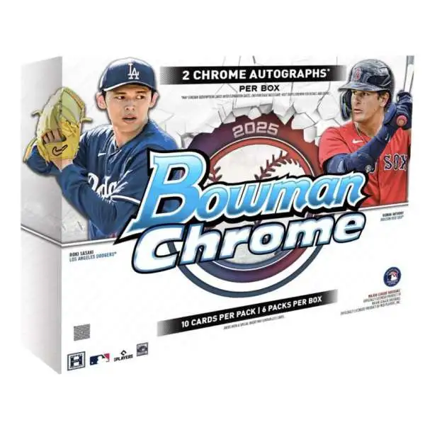 MLB Topps 2025 Bowman Chrome Baseball Trading Card HOBBY Box [6 Packs]