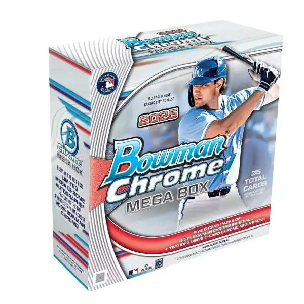 MLB Topps 2025 Bowman Chrome Baseball Trading Card MEGA Box [7 Packs]