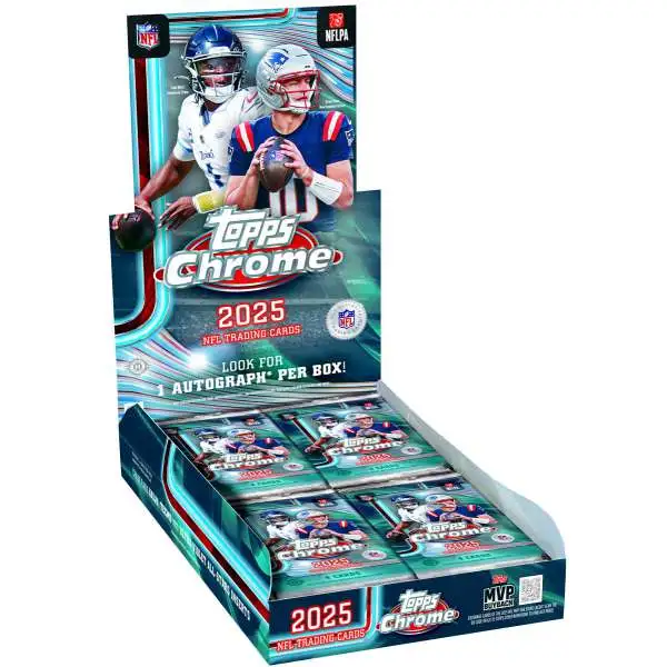 NFL Topps 2025 Chrome Football Trading Card HOBBY Box [20 Packs]