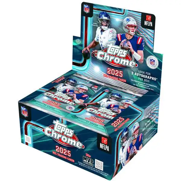NFL Topps 2025 Chrome Football Trading Card JUMBO Box [12 Packs]