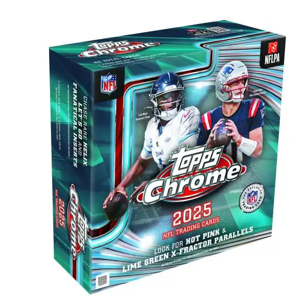 NFL Topps 2025 Chrome Football Trading Card MEGA Box [7 Packs]