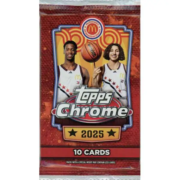 NBA Topps 2025 Chrome McDonald's All-American Basketball Trading Card MEGA Pack [10 Cards]