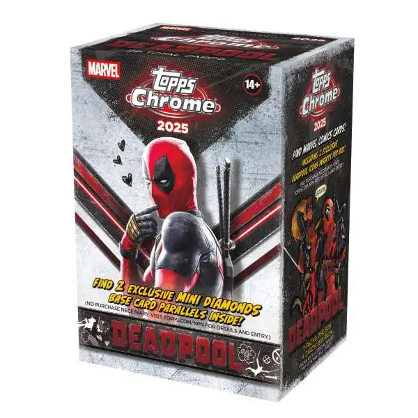 Marvel 2025 Topps Chrome Deadpool Trading Card BLASTER Box [7 Packs]