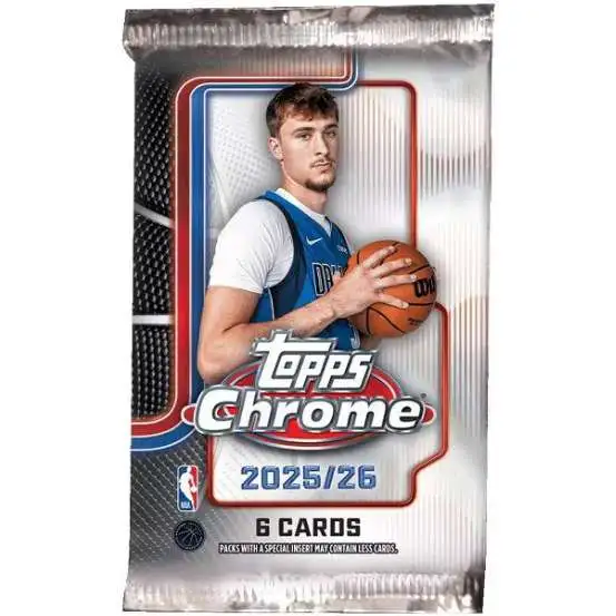 NBA Topps 2025-26 Chrome Basketball Trading Card MEGA Pack [6 Cards]