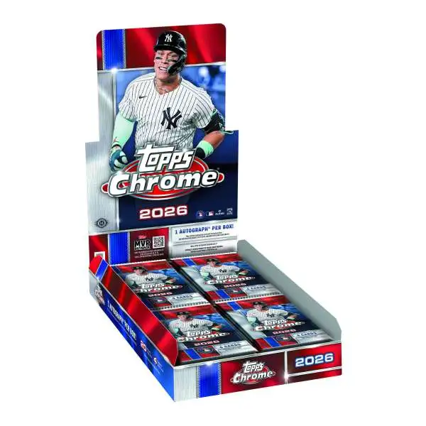 MLB Topps 2026 Chrome Baseball Trading Card HOBBY Box [20 Packs] (Pre-Order ships July)