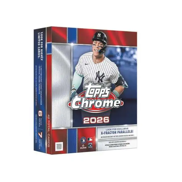 MLB Topps 2026 Chrome Baseball Trading Card MEGA Box [6 Packs] (Pre-Order ships August)