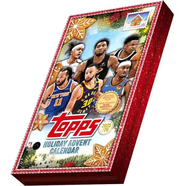 NBA Topps 2025-26 HOLIDAY Basketball Trading Card Countdown Calendar Box [24 Packs]
