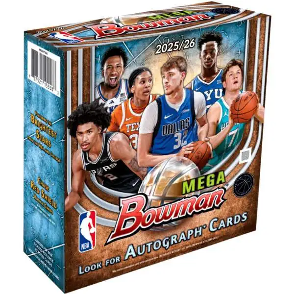 NBA Topps 2025-26 Bowman Basketball Trading Card MEGA Box [6 Packs]