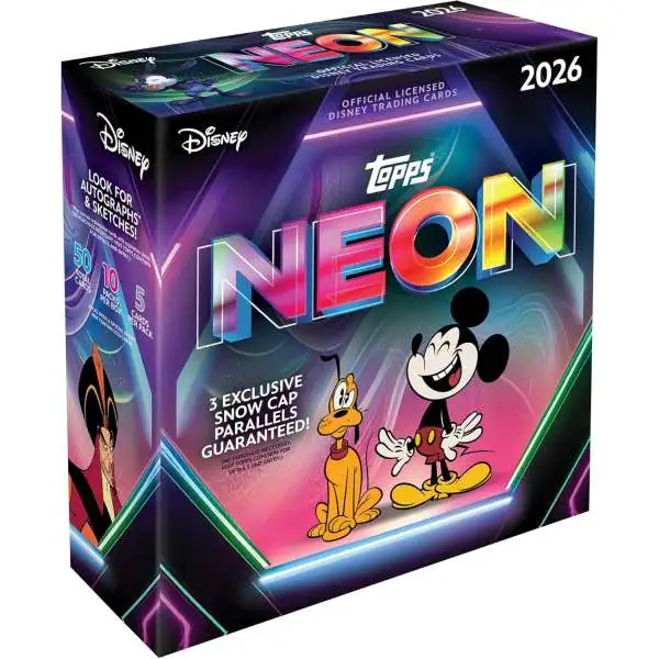 Disney Topps 2026 Neon Trading Card MEGA Box [10 Packs]