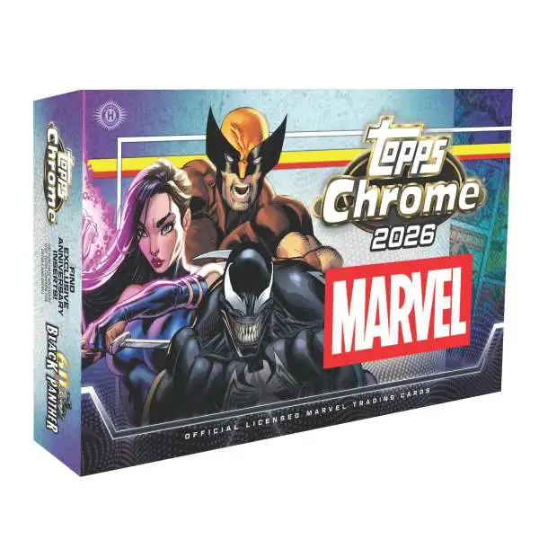 Topps 2026 Chrome Marvel Comics Trading Card HOBBY Box [12 Packs]