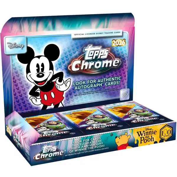 Disney Topps 2026 Chrome Trading Card HOBBY Box [12 Packs]