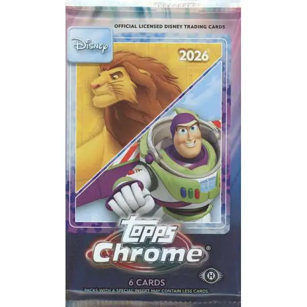 Topps 2026 Chrome Disney Trading Card HOBBY Pack [6 Packs]