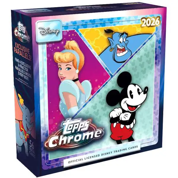 Disney Topps 2026 Chrome Trading Card MEGA Box [8 Packs]