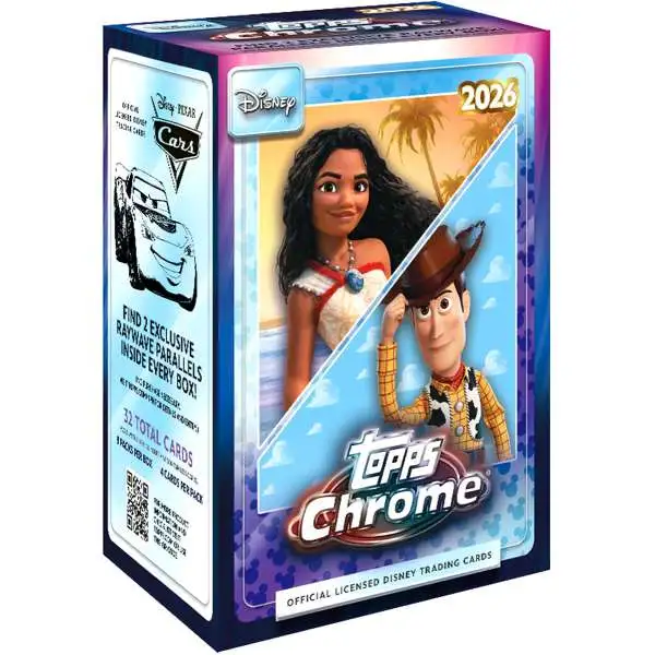 Disney Topps 2026 Chrome Trading Card BLASTER Box [8 Packs] (Pre-Order ships June)