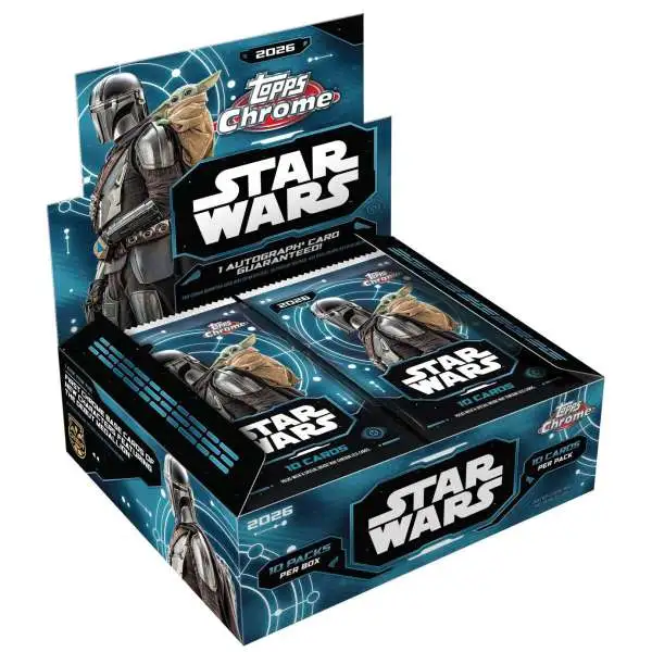 Topps 2026 Chrome Star Wars Trading Card HOBBY Box [10 Packs] (Pre-Order ships September)
