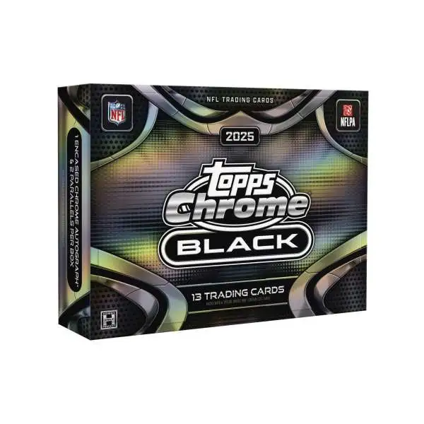 NFL Topps 2025 Chrome Black Football Trading Card HOBBY Box [2 Packs]