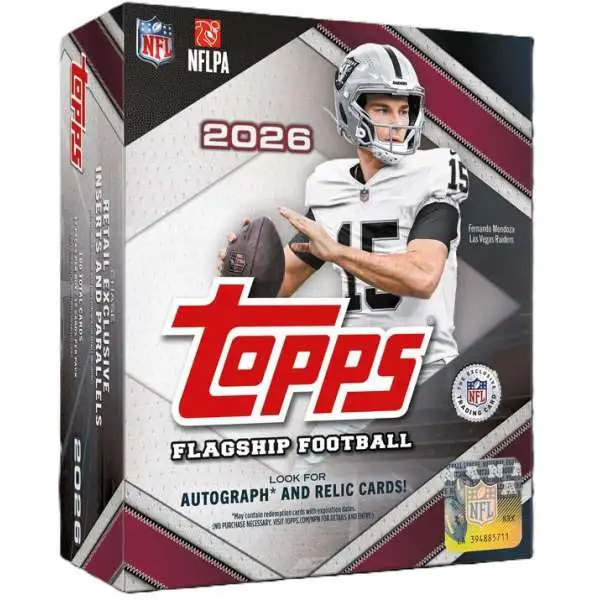NFL Topps 2026 Flagship Football Trading Card MEGA Box [12 Packs]