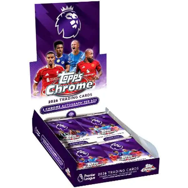 EPL Topps 2026 Chrome Premier League Soccer Trading Card HOBBY Box [20 Packs]