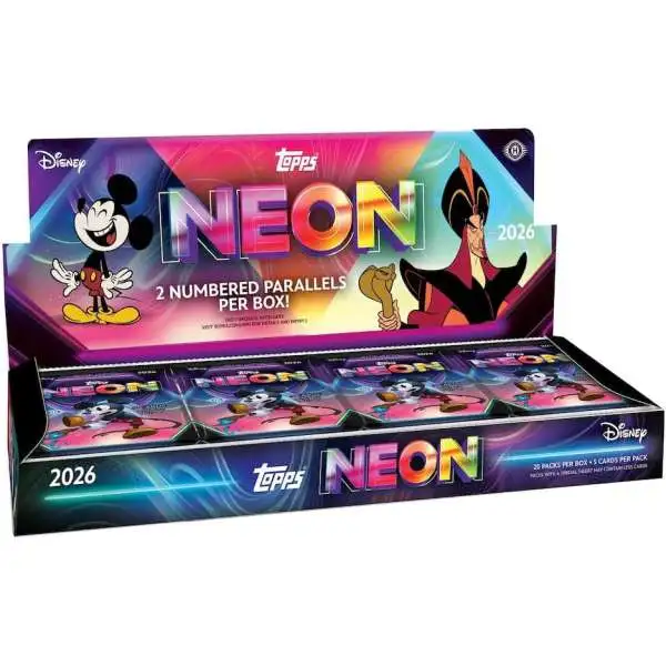 Disney Topps 2026 Neon Trading Card HOBBY Box [20 Packs]