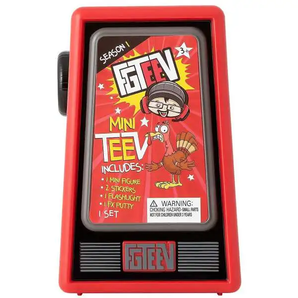 FGTeeV Season 1 Mini TeeV Mystery Pack [1 RANDOM Figure, 2 Stickers, Flashlight & FX Putty]
