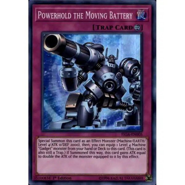 YuGiOh Fists of the Gadgets Super Rare Powerhold the Moving Battery FIGA-EN005